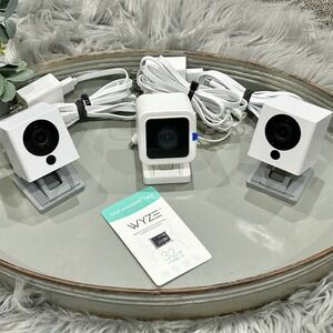 WYZE Cameras Indoor & Outdoor Security Camera‎ Bundle Of Three Plus NEW SD Card
